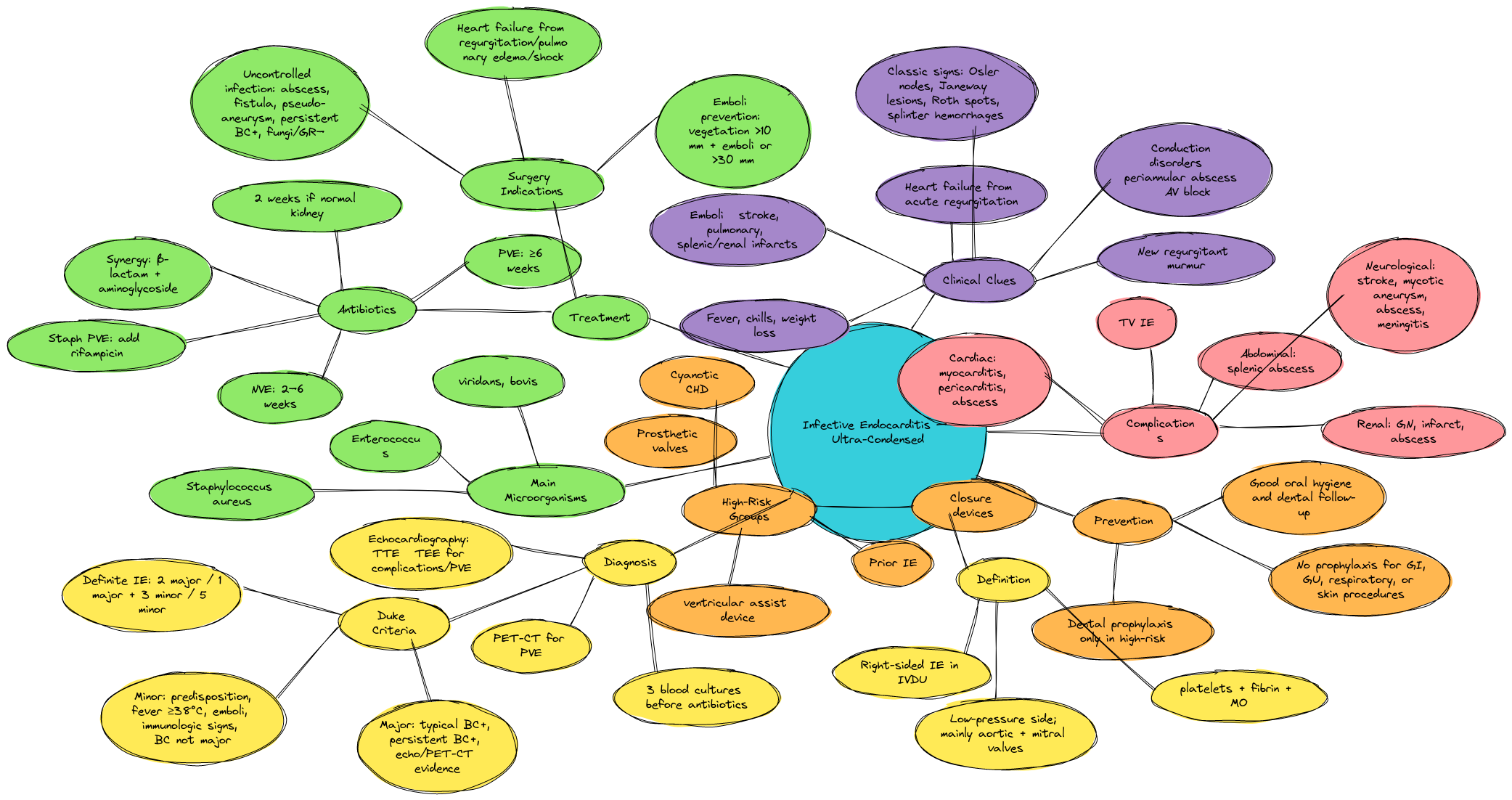 Infective Endocarditis — Ultra-Condensed Mindmap | Blocks And Arrows